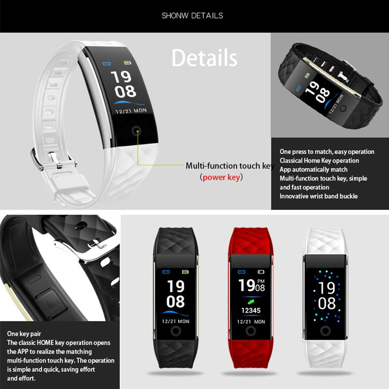 Smart watch Dynamic Heart Rate Detection (JYDA4725) S2Color screen Dynamic Heart rate Smart health armband