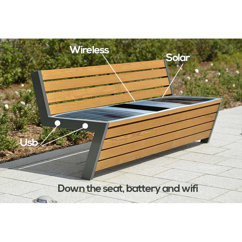 Ny design Solenergi Lägsta fabrikspris Smart Park Bench