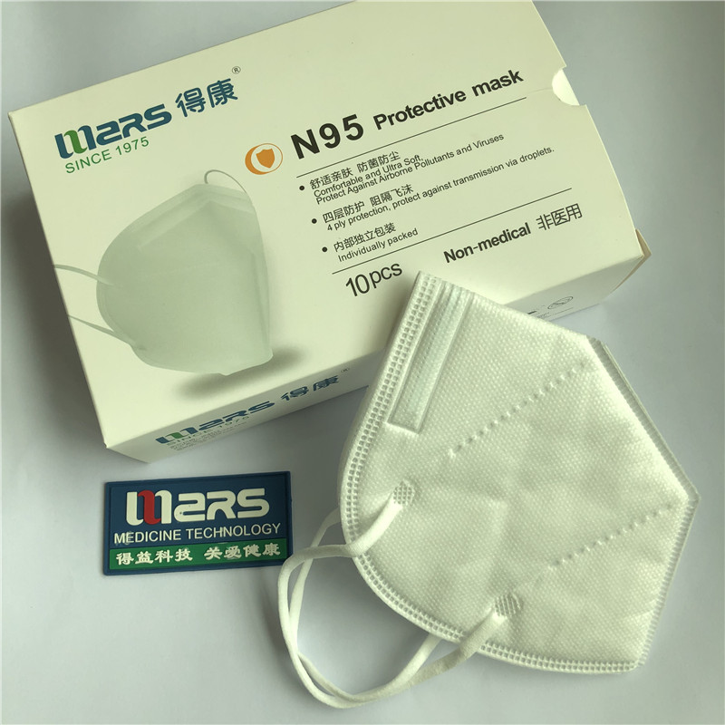 Icke vävda masker för engångsbruk Earloop N95 4 Ply Protection