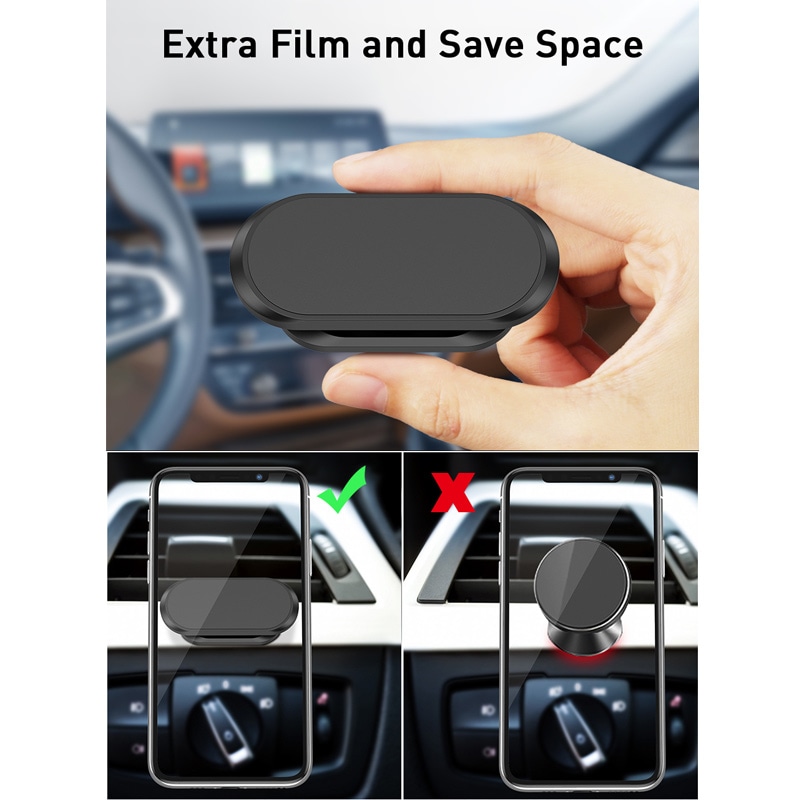 Magnetisk biltelefonhållare 360 ​​° rotation bilhållare magnet telefonstativ passande 4,0-6,4 tum för samsung, iphone telefonstativ