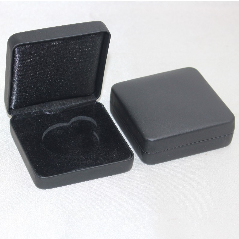 Plats T-02s-medaljen täckt av flanell eller PU Leather för 25-45mm mynt, bricka 65286Liten medalj osv. mm.65*65*26, vikter kring 55g