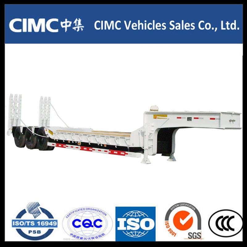 CIMC 3 Axel 70 ton lågbädd Semi Trailer