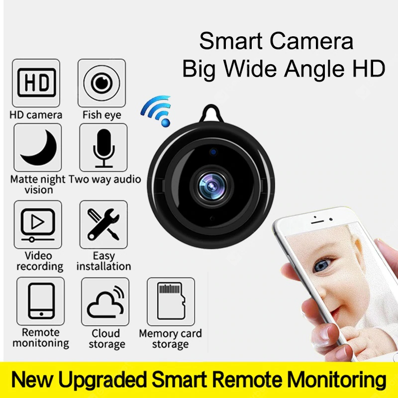 Videoövervakningskamera Trådlös nattvision Smart hemsäkerhet IP-kameror Rörelsedetektering - kamera