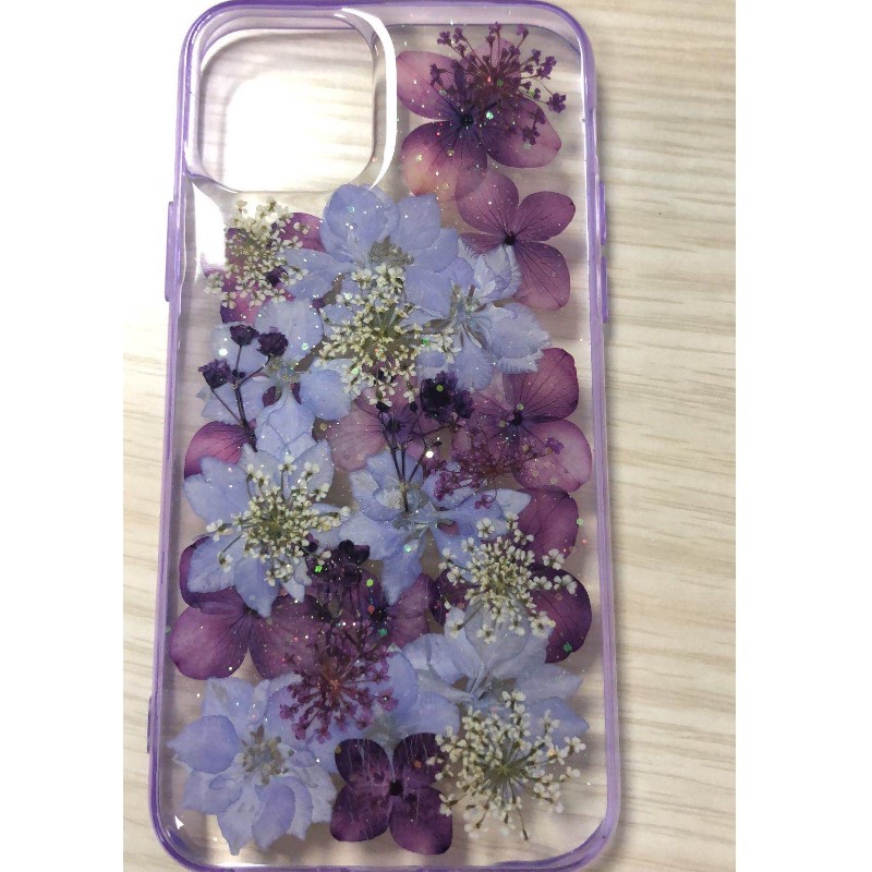 Torkad blomma Epoxi Telefonfall, Glitter Epoxi- fall