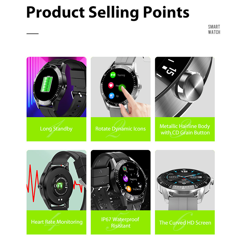 Muliti-funktionell smart watch S11 Zink-Alloy Material