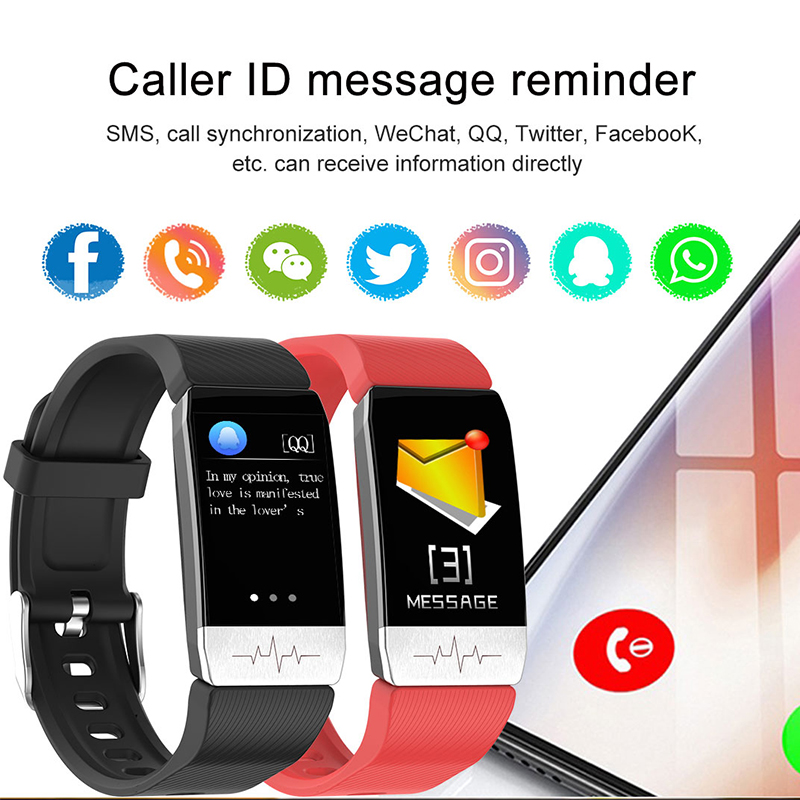 Smart watch Dynamic Heart Rate Detection T1S Färgskärm Dynamisk hjärtfrekvens Smart health armband