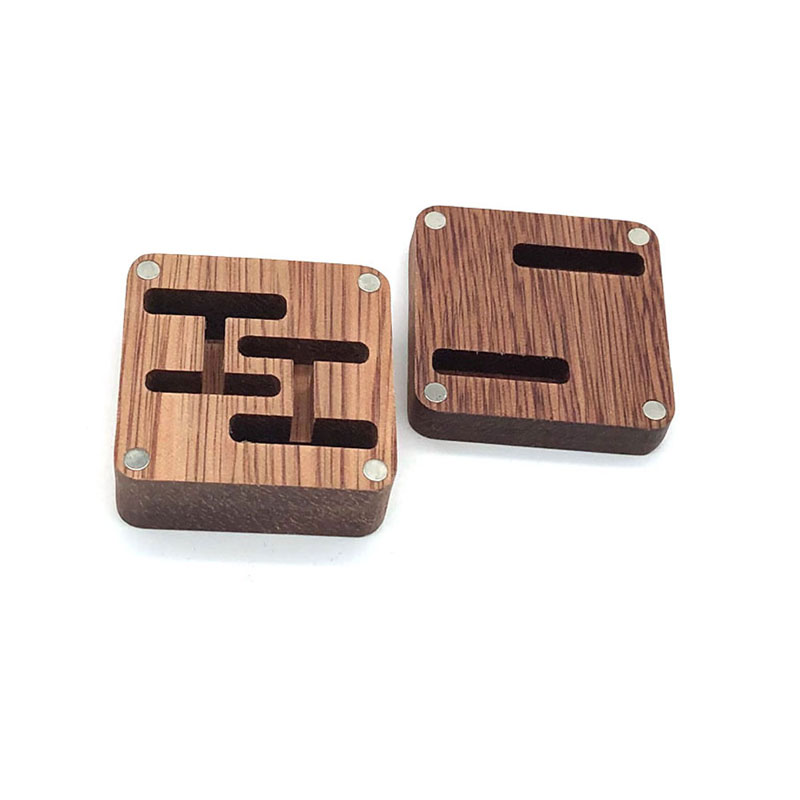Anpassad manschettknapp Naural Wood presentförpackning