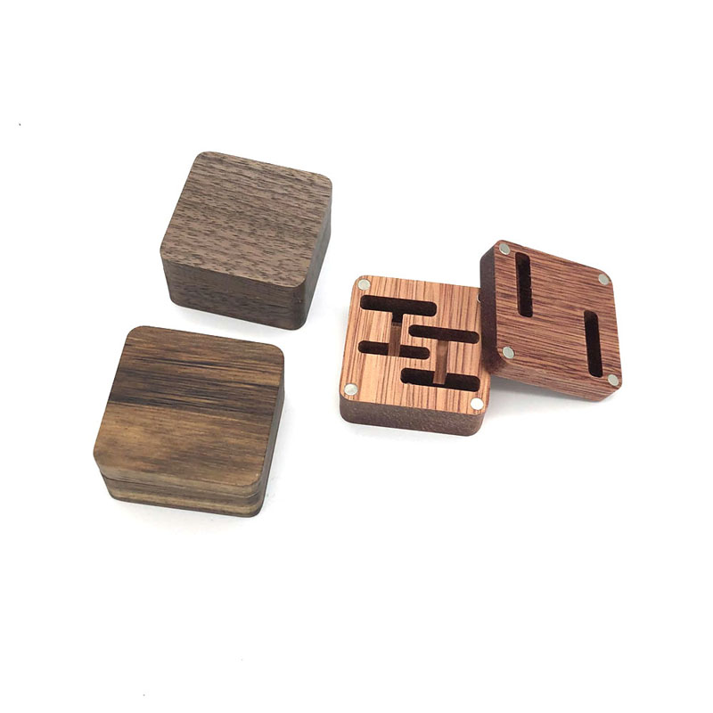Anpassad manschettknapp Naural Wood presentförpackning