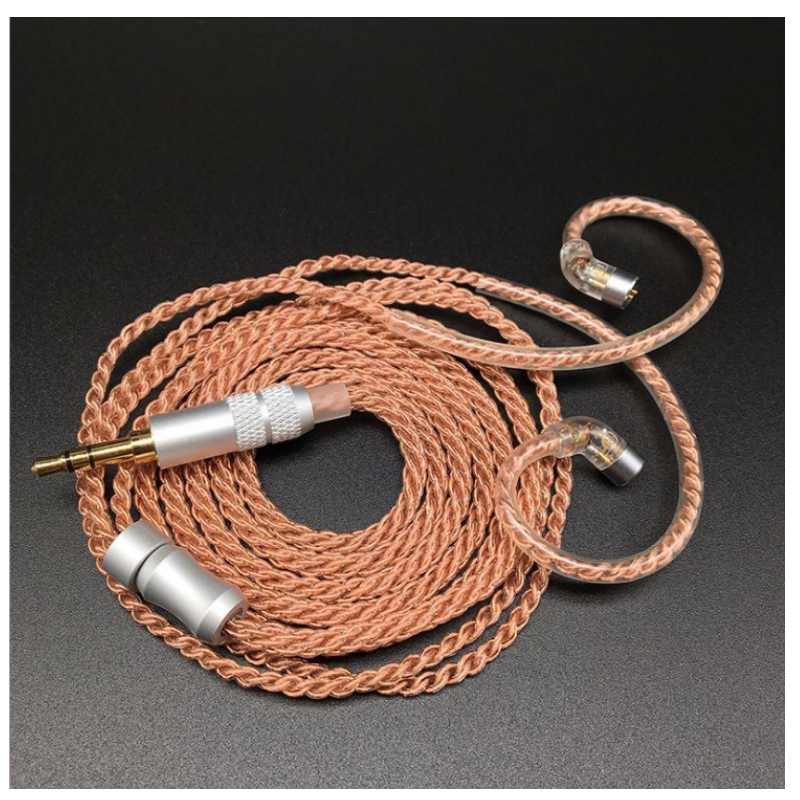 Kabel för uppgradering av hörtelefon (DIY earphone uppgradering) IE80 / se846 febern 4N av engångskristallkoppar, platinerad örontelefon