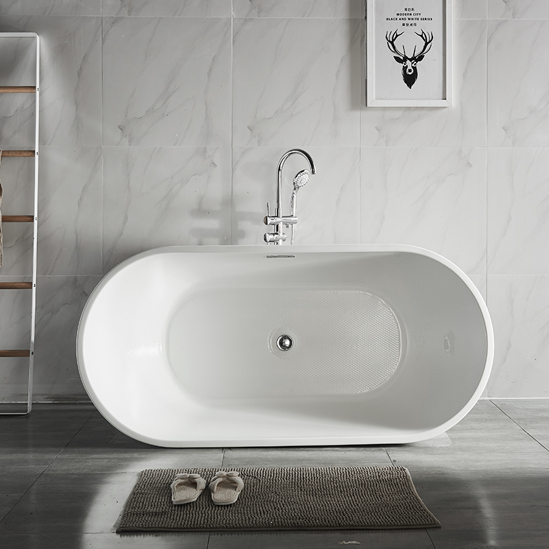 Modern vit toalett Solid Surface Freestående Badbad för Hotell Project eller Home