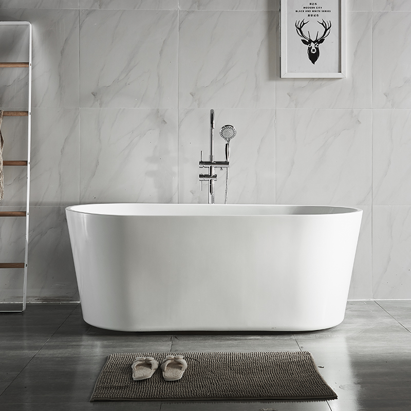 Modern vit toalett Solid Surface Freestående Badbad för Hotell Project eller Home
