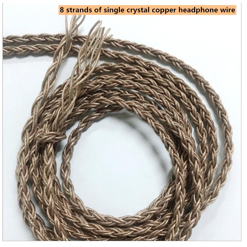 5N headset DIY Wire hörlurar tråd 8-trängs enkelkristall kopparpläterad silvertråd HiFi headsettråd