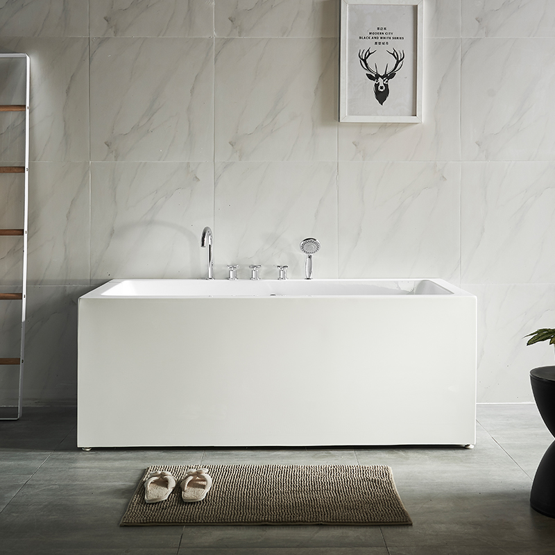 Rektangulär fristående fristående fristående klassisk akryl Whirlpool Matt akryl-badkar