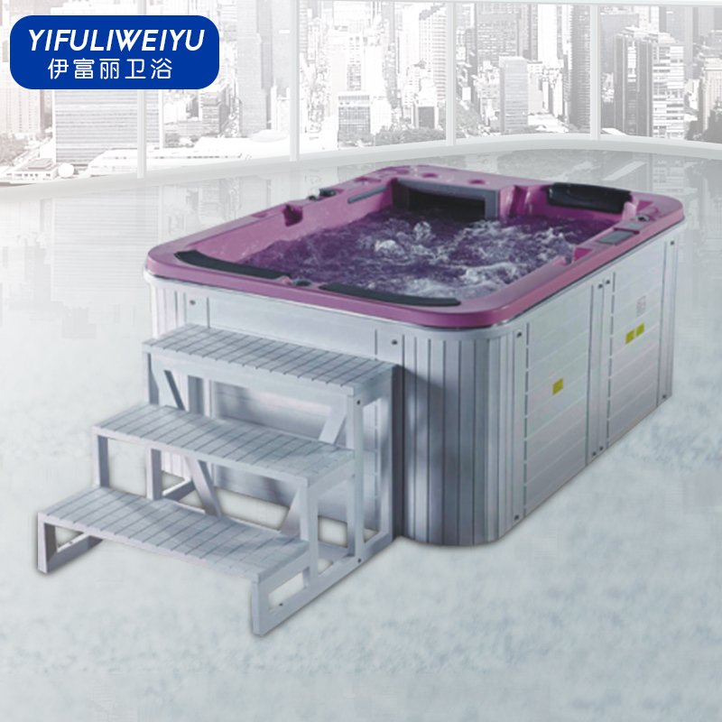 Lyxbad 3-personers spa Whirlpool Utomhus-spa Hot tub Massage Badkar Whirlpool