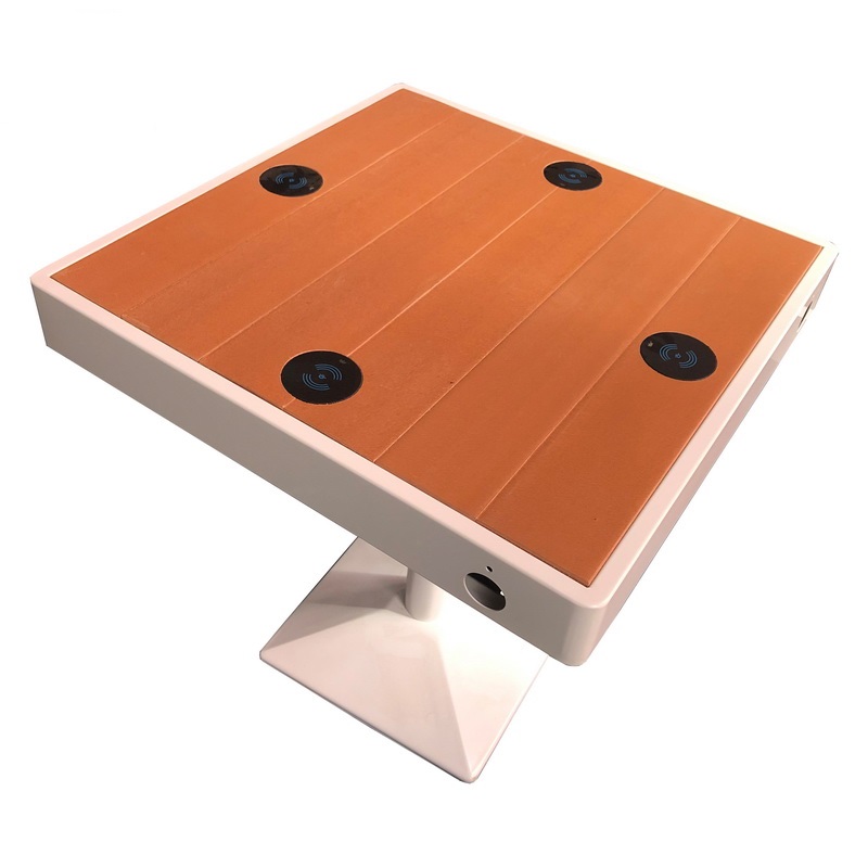 Rostfritt stål träfärgsmart wifi-bord med USB-laddare