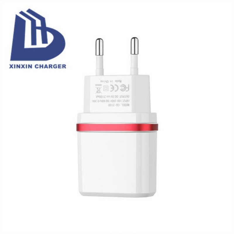 Super Fast Wall Pd Charger bärbar laddare resladdare 2.1A 2 portar