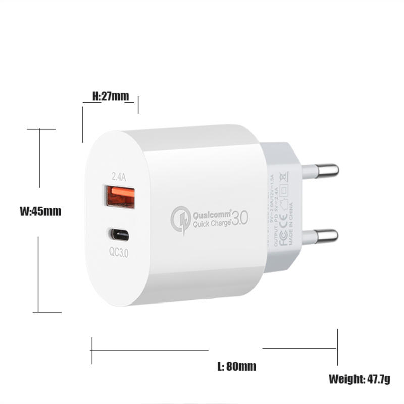 OEM Super Fast Wall Adapter typ c Qc 3.0 18w Laddare Usb typ C adapter bärbar laddare