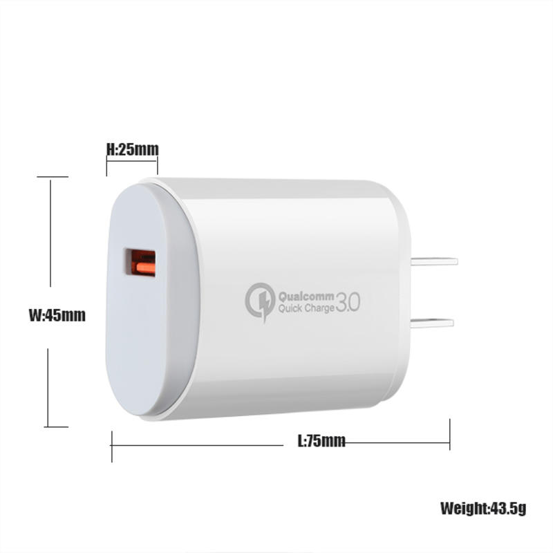 EU/USA/UK PD 18W 3.0 Snabbladdning USB C Fast Charger universell multireseladdare