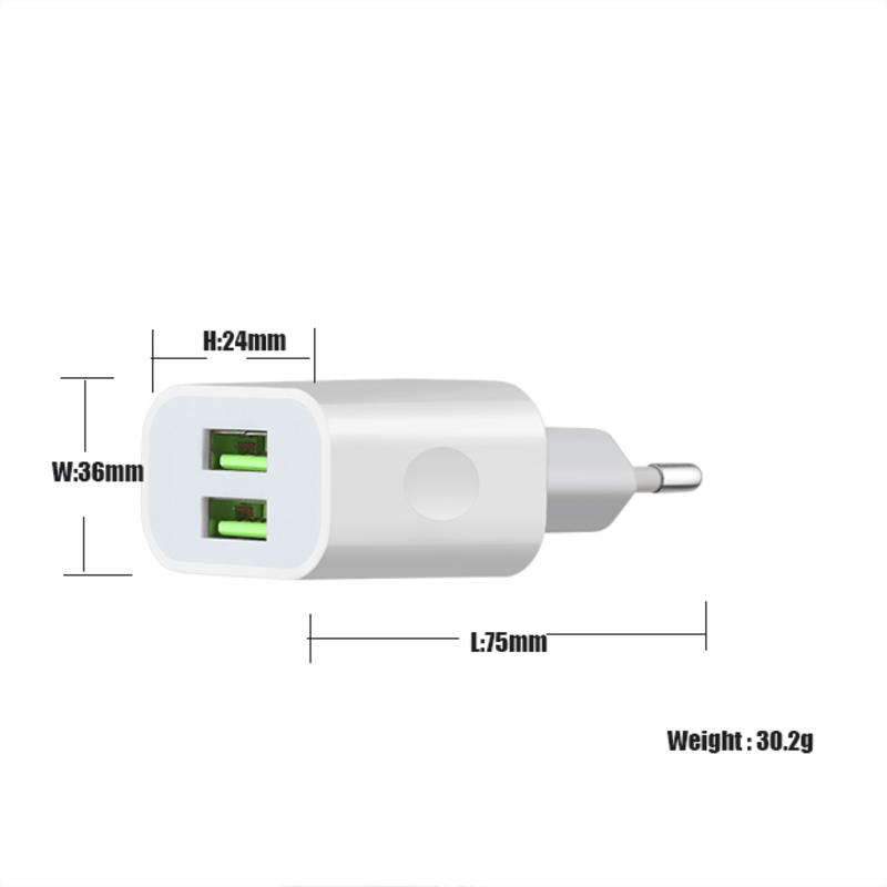 Dual Port Portable EU / US USB Wall Charger Multi Port USB-laddare OEM / ODM