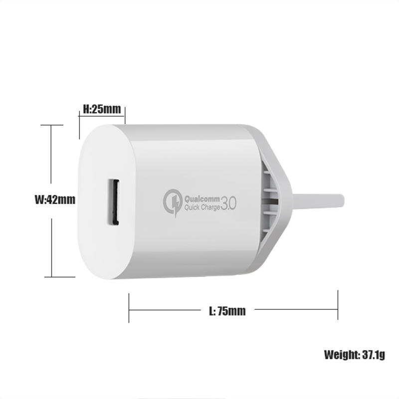 18W QC 3.0 USB-väggresadapter Adapter Snabb mobiltelefonladdare USB-laddare med flera portar