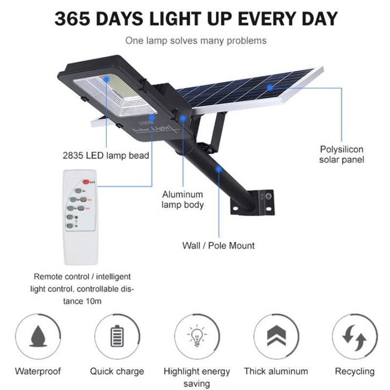 SMD 60w 100w 150w 200w 300w Solar Led Street Lampa