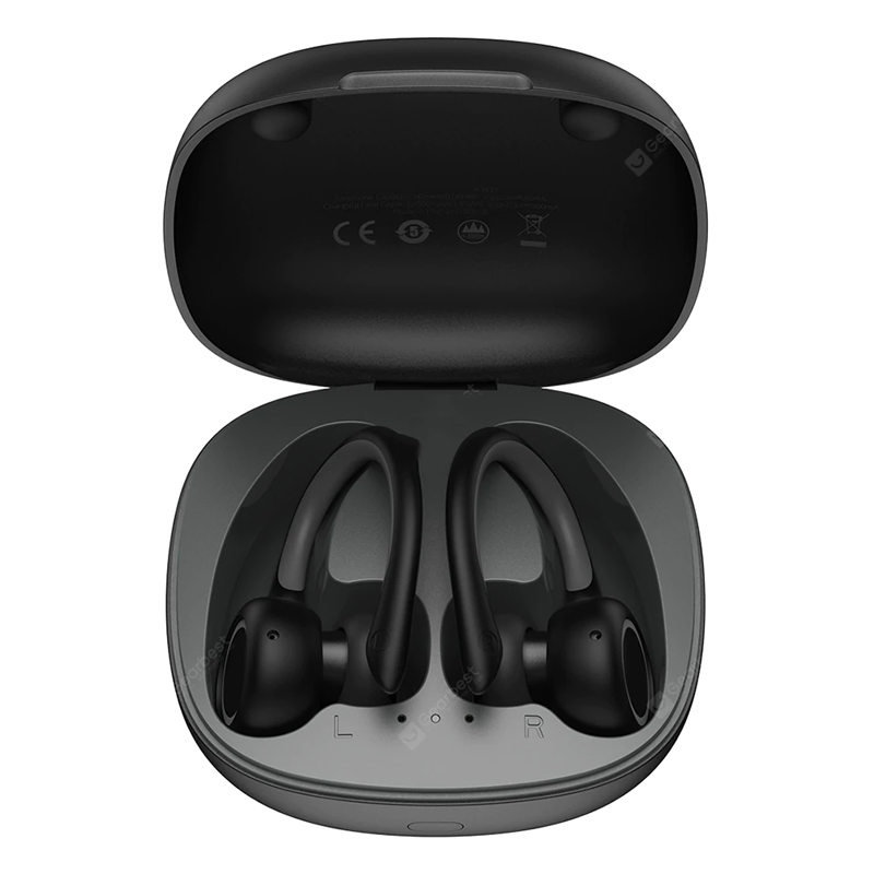 Baseus Encok W17 Sport Bluetooth örhörlurar Hörlurar TWS Trådlösa hörlurar Headset stöder Qi Trådlös laddning Smart Touch IP55 Vattentät - svart