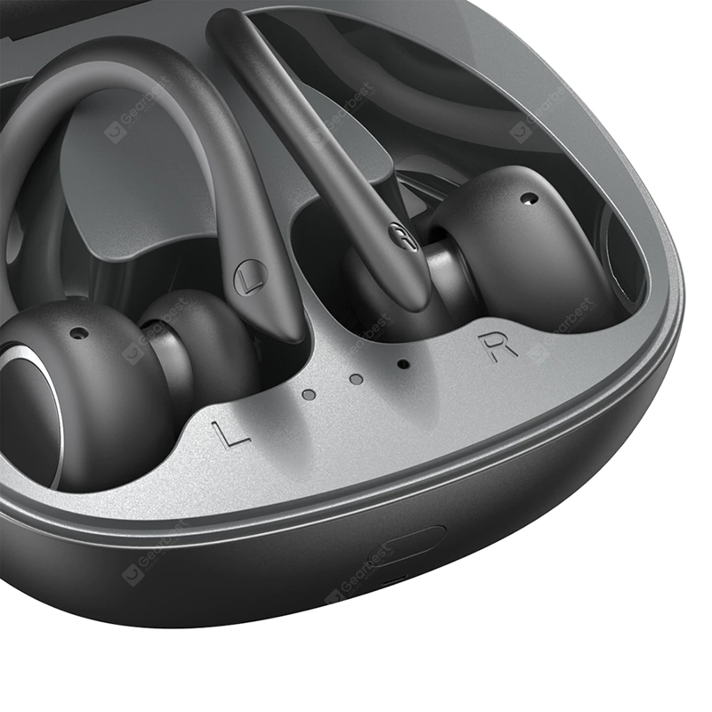 Baseus Encok W17 Sport Bluetooth örhörlurar Hörlurar TWS Trådlösa hörlurar Headset stöder Qi Trådlös laddning Smart Touch IP55 Vattentät - svart