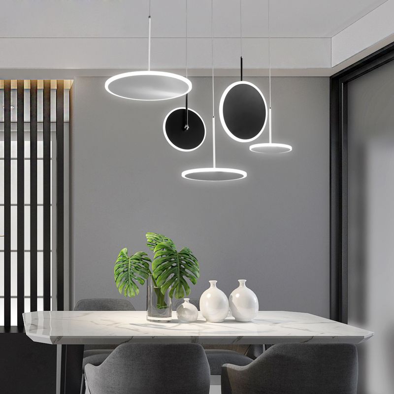 Nordisk design Järnrund akryl LED hänglampa husdekor