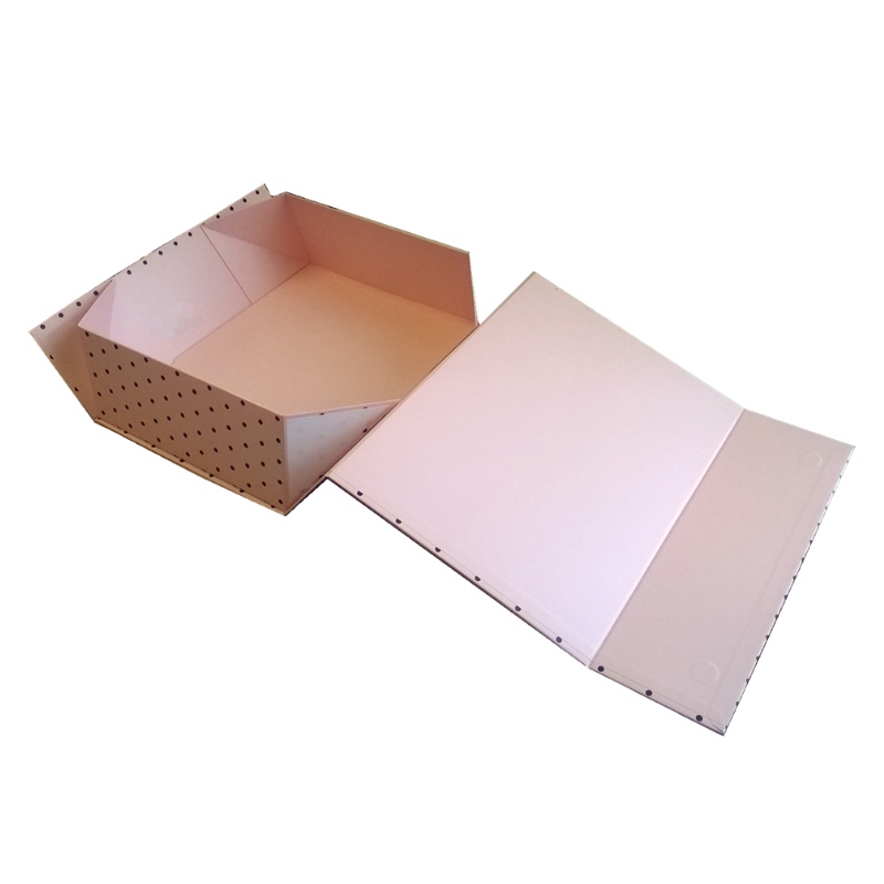 Rosa kompakt box med magnetisk förslutningsbar lagringsruta