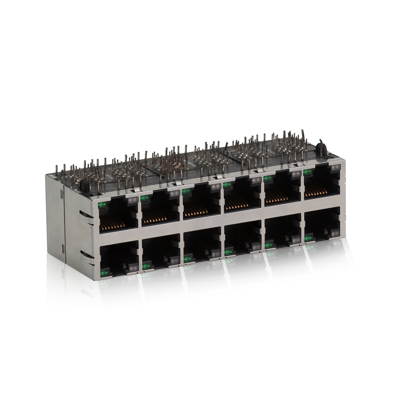 RJ45,2X6 (Filter), LED, Shield Case