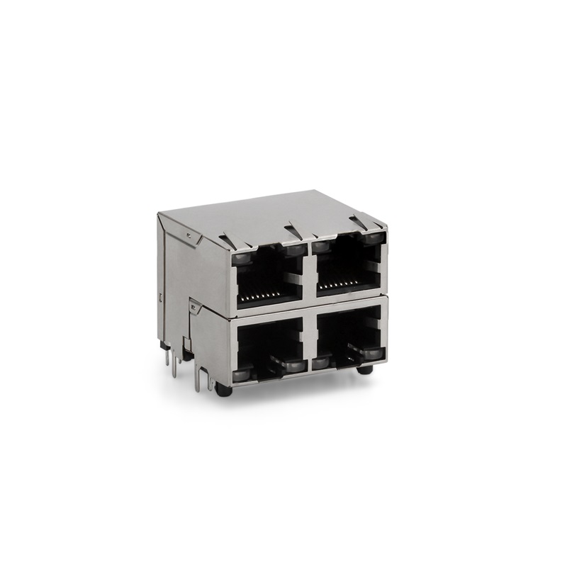 RJ45,2X2,LED,sköld
