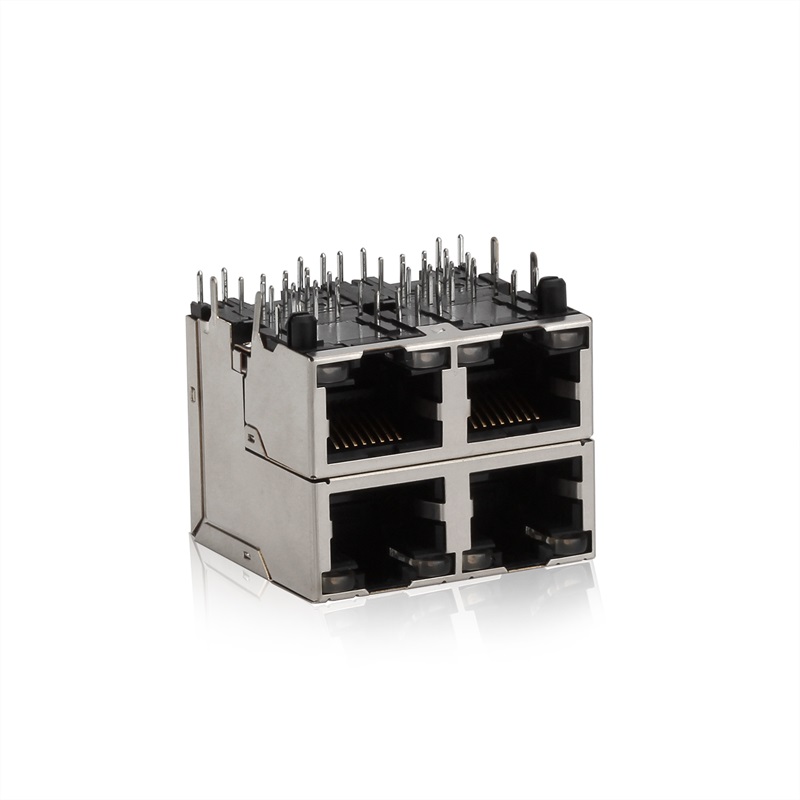 RJ45,2X2,LED,sköld