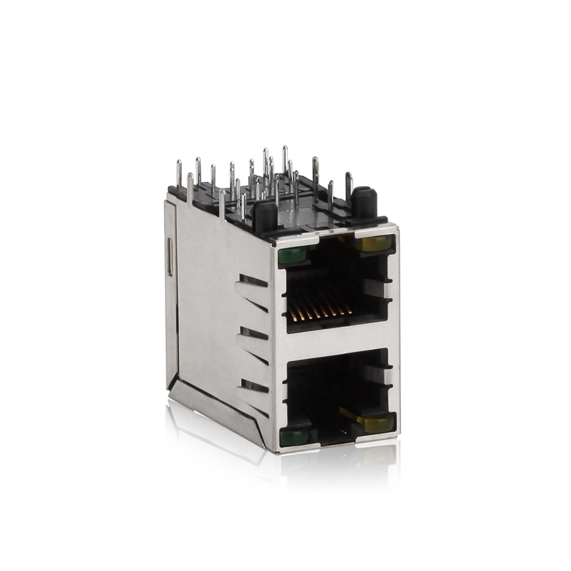 RJ45,2X1,LED,sköld