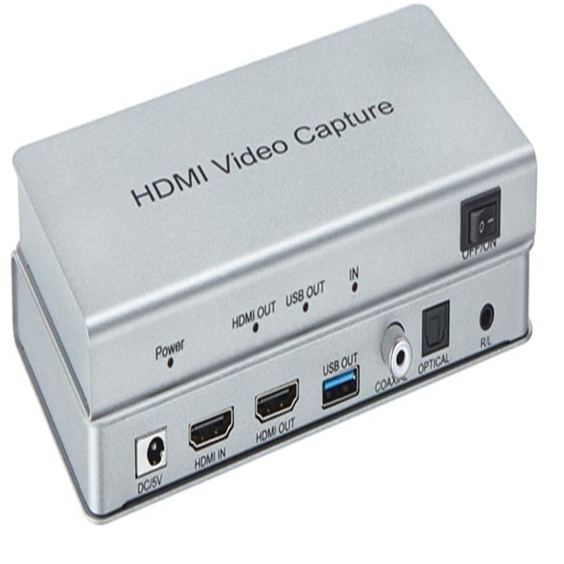 USB 3.0 HDMI-videoinspelning med HDMI Loopout, koaxial, optiskt ljud