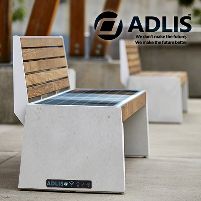 USB-laddning Smart Wifi Nyaste design Smart trädgårdsbänk med solenergi