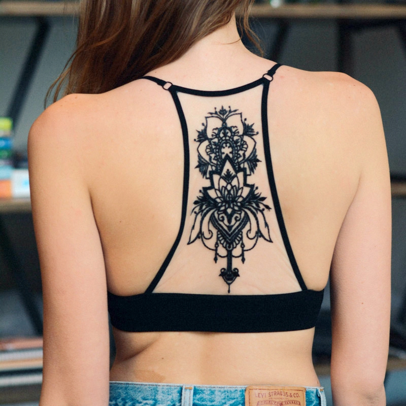 Ga-5330 Grace Girl Tattoo Mesh Racerback Bralette Partihandel