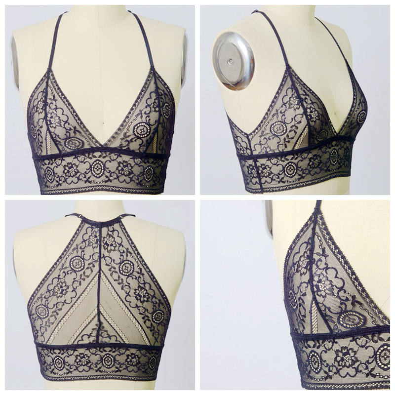 Ga-5394 Grace Girl Chantilly Lace Long Line Bralette Partihandel
