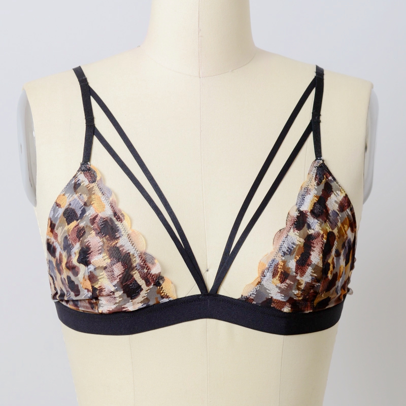 GA-5498 Grace Girl Splash Leopard Strappy Bralette Partihandel