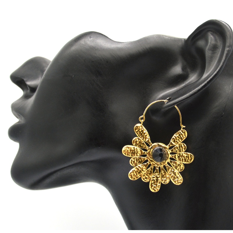 Rostfritt stål guldpläterade smycken bohemisk stil retro snöflinga örhängen kvinnors Kina Ruifanbao smycken bearbetning fabrik