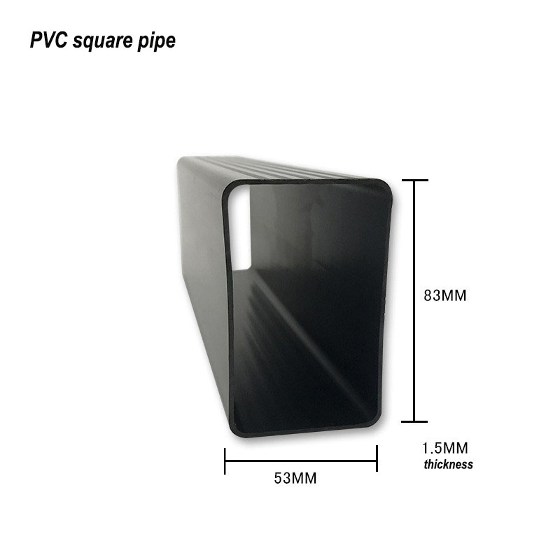 PVC ihålig fyrkantig rör rektangulärt plaströr PVC kvadratrör extrudering profiler
