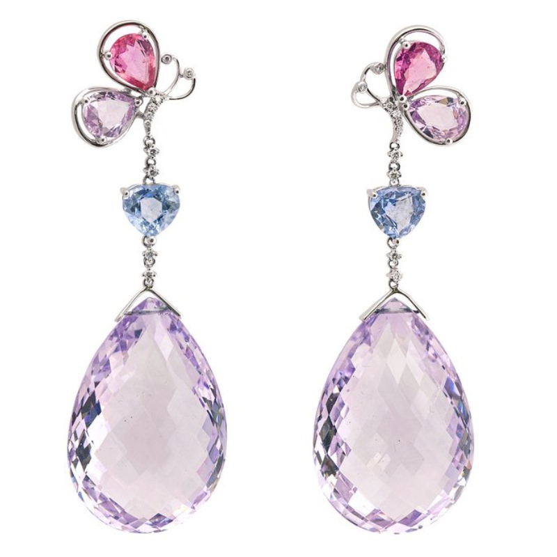 925 sterling silver fjäril hänge örhängen klo inställning hantverk Kina Ruifanbao smycken bearbetning fabrik