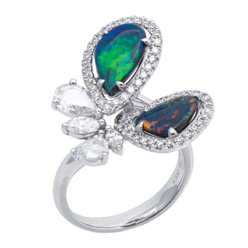 Kvinnors 925 silver, europeisk och amerikansk zirkon klo inlagd insektsring