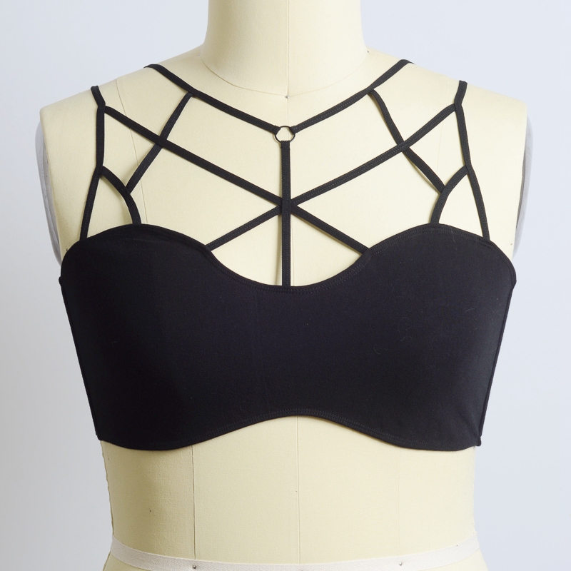 Ga-5526Plus Crochet Daisy Longline Bralette