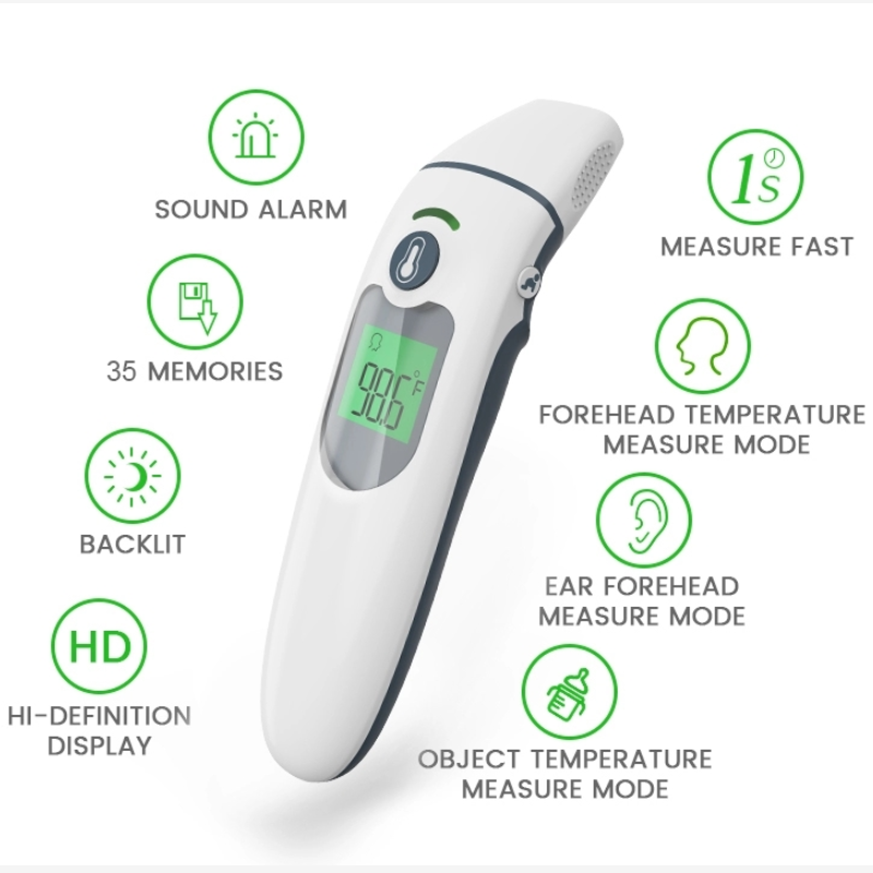 Medicinskt hem Hög noggrannhet Digital panna och öroninfraröd snabbavläsningstermometer för baby och vuxen FDA / CE / Rohs godkänd