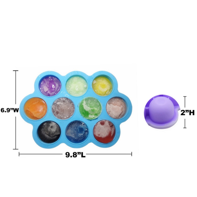 Silico gel 10 hål för kompletterande matlåda Is för att göra en frysbox för modersmjölksersättning