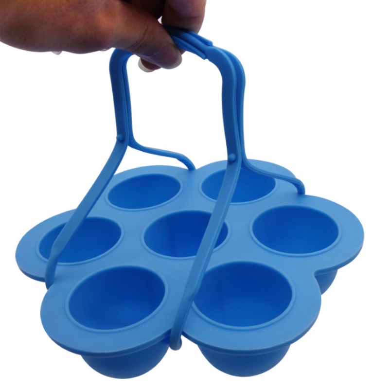 7-håls kiselgel tillbehör matlåda handtag, silikon kakform, isgaller