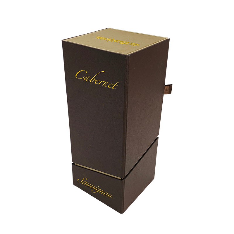 Brun hopfällbar magnetisk stängningslåda för whisky