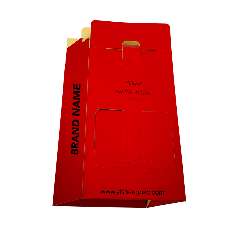 Röd förpackningslåda för vin med för frakt