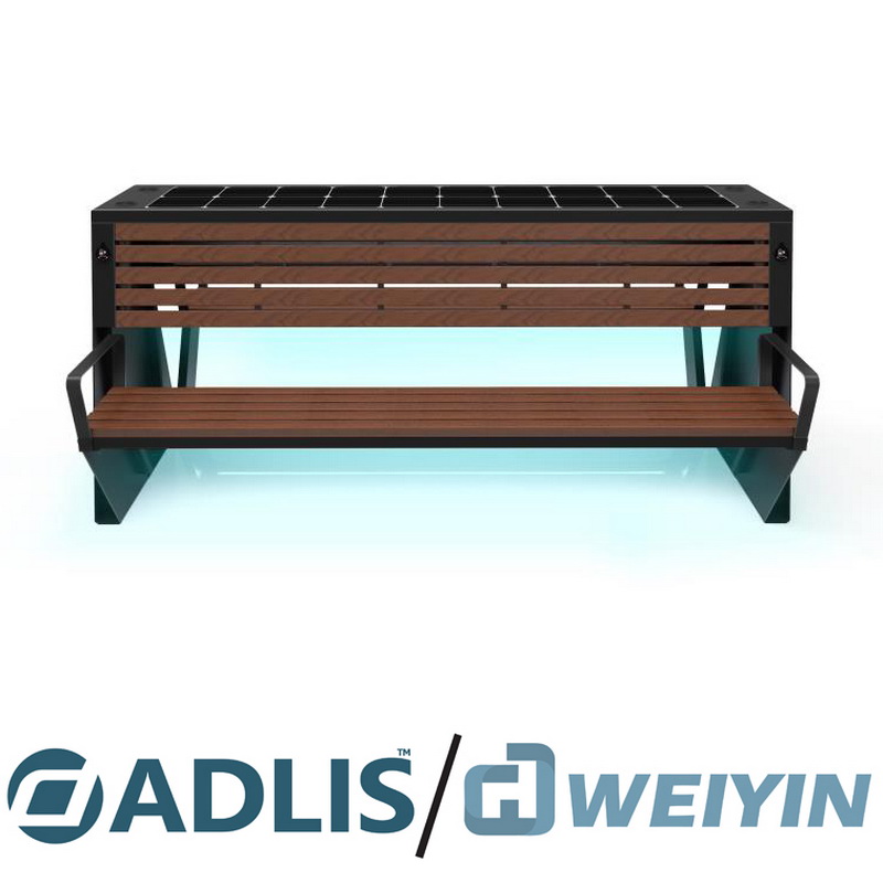 Nyaste design WPC-platser Högkvalitativ USB-laddningsbänk