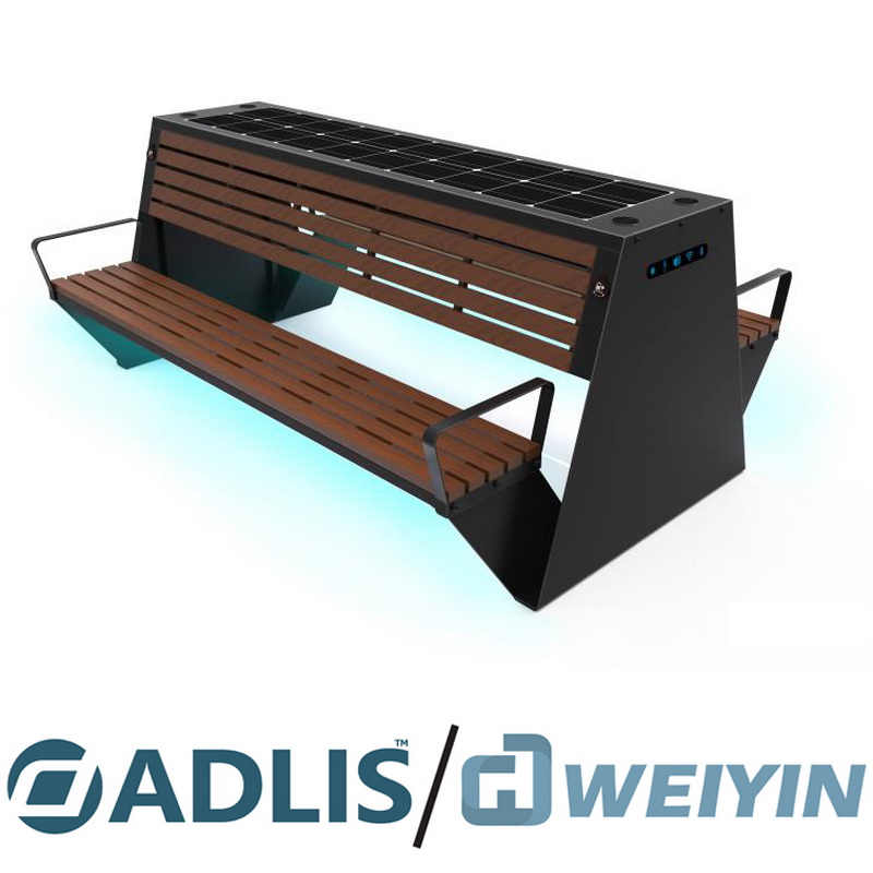 Nyaste design WPC-platser Högkvalitativ USB-laddningsbänk